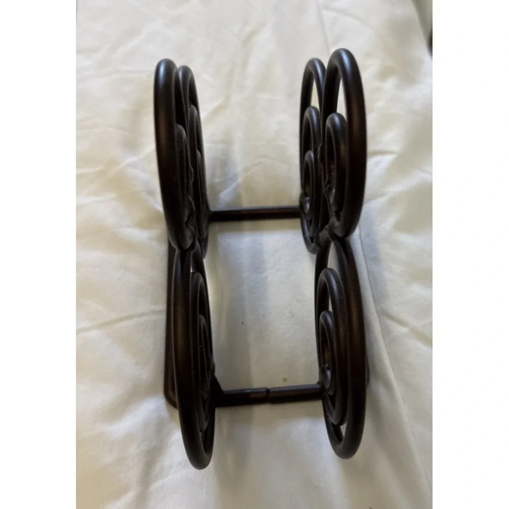 Scroll Swirl Decorative Napkin‎ Letter Holder Brown Bronze Metal Decor
